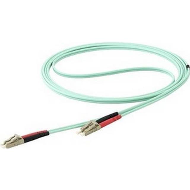 StarTech Aqua OM4 Duplex Multimode Fiber Optic Cable - 100Gb - 15 Met - StarTech.com