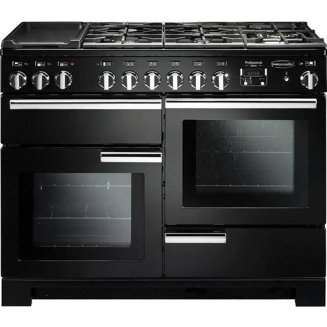 Rangemaster Professional Deluxe PDL110DFFGB/C 110cm Dual Fuel Range Cooker - Black - A/A Rated
