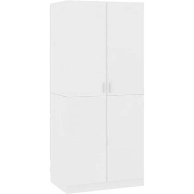 vidaXL Garderob vit högglans 80x52x180 cm konstruerat trä