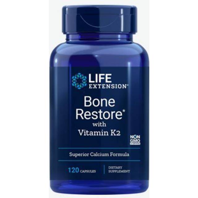 Life Extension  Bone Restore  Calcium Supplement with Vitamin K2  120 Capsules