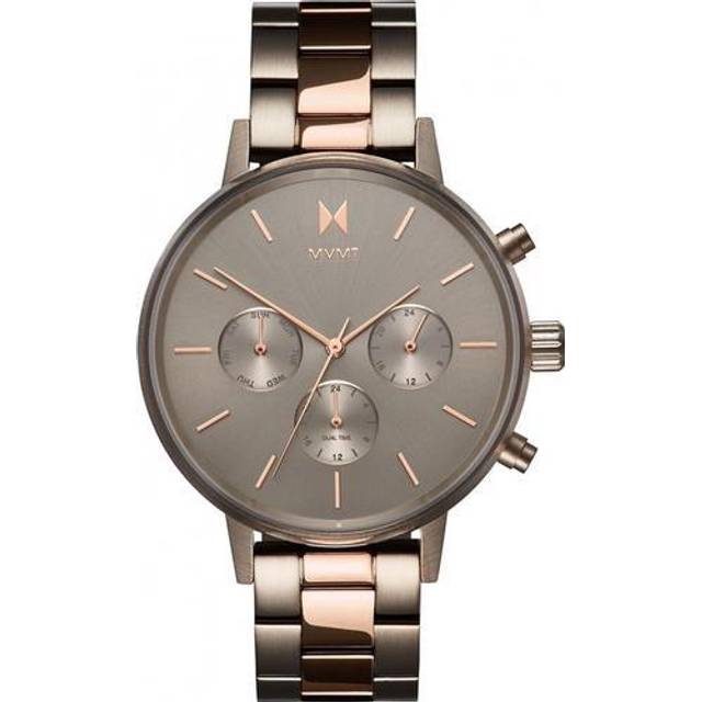 Mvmt analogue quartz watch for women with rose gold coloured stainless steel bra