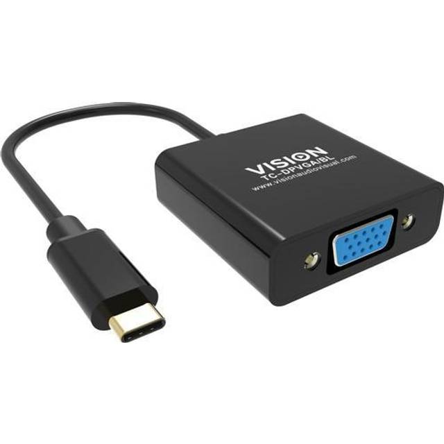 VISION Professional installation-grade USB-C to VGA adapter - LIFETIME WARRANTY - plugs into USB-C and has full-sized VGA socket - maximum resolution 2560 x 1600 @ 60 hz - USB-C 3.1 (M) to VGA (F) - driver built into adaptor - black