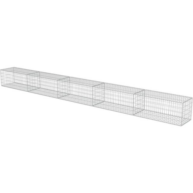 vidaXL Gabion Wall with Covers Galvanised Steel 600x50x50 cm - Silver
