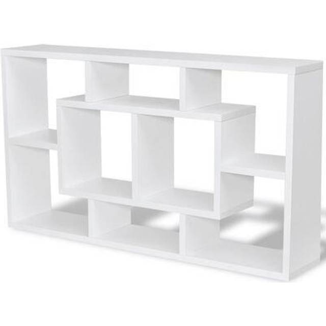 vidaXL Floating Wall Display Shelf 8 Compartments White
