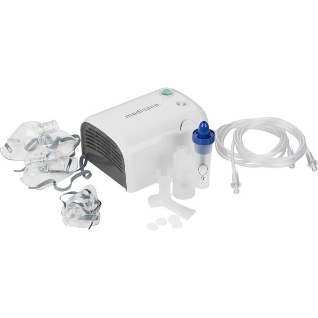 medisana IN 520 Inhalator, kompressorförnimmare med munstycke och mask för vuxna och barn, för förkylning eller astma med omfattande tillbehör