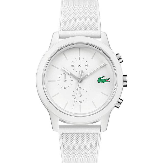 Lacoste Men&apos;s White Rubber 12.12 Chronograph Watch 2010974