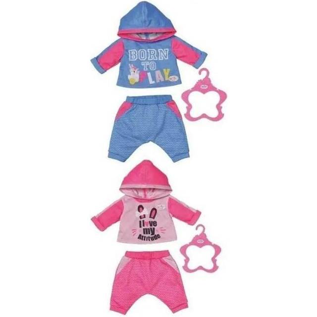 BABY born Jogging Suits Set of 2, 43 cm - For Toddlers 3 Years and Up - Easy for Small Hands - Includes Jogging Suits in Two Designs and Hanger,