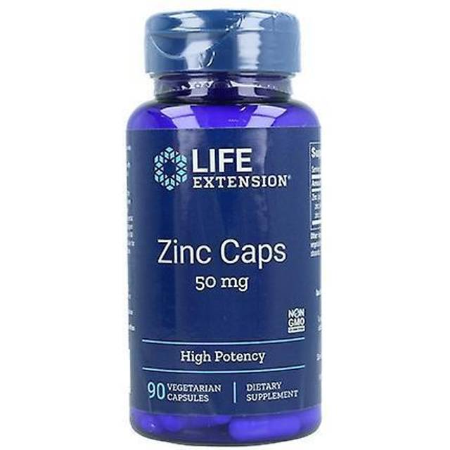 Life Extension  Zinc Caps  High Potency  50 mg  90 Vegetarian Capsules