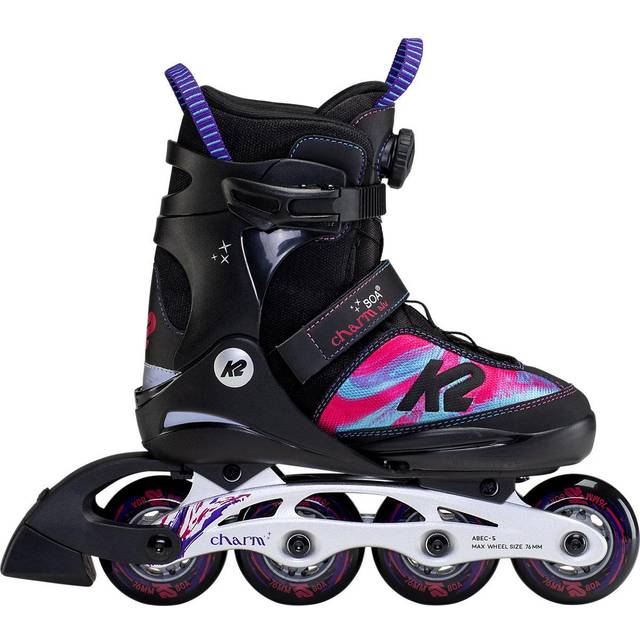 K2 Inline Skates CHARM BOA ALU för flickor med K2 softbåt, svart – rosa, 30F0120