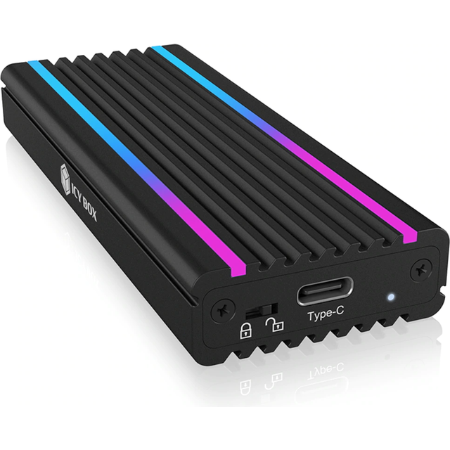 ICY BOX RGB M.2 NVMe SSD USB-C External Enclosure Gen 2 PC/MAC