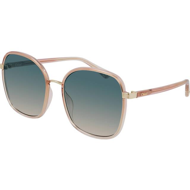 Chloé Chloe Square Womens Orange Crystal Fade and Gold Blue to Brown Gradient CH0031S Franky - One Size