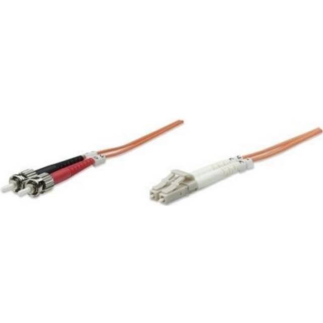 Intellinet Fiber Optic Patch Cable, OM1, LC/LC, 2m, Orange, Duplex, Multimode, 62.5/125 µm, LSZH, Fibre, Lifetime Warranty, Polybag