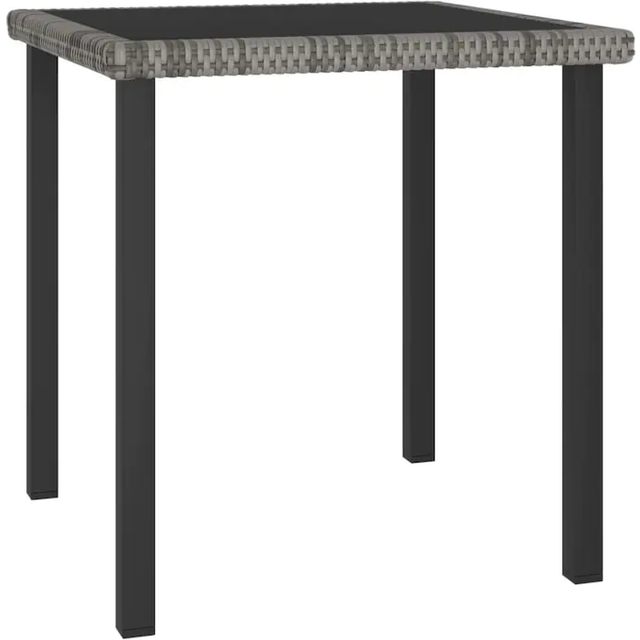 Garden Dining Table Grey 70x70x73 cm Poly Rattan Vidaxl