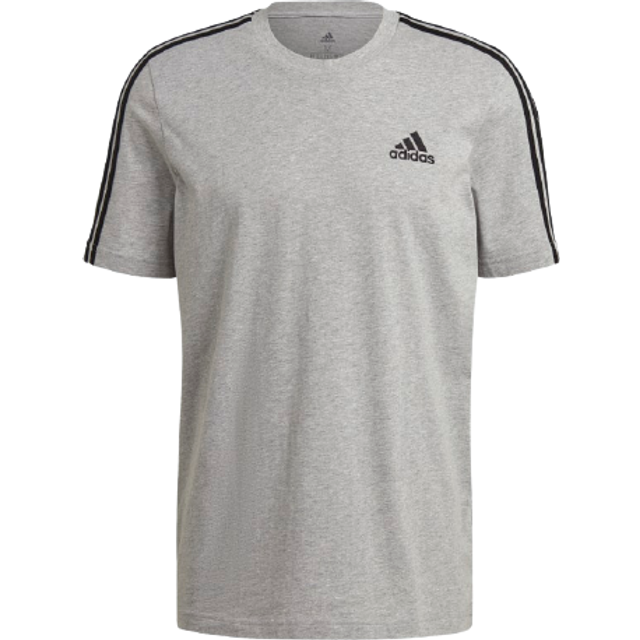 Essentials 3-Stripes Tee - Medium Grey Heather