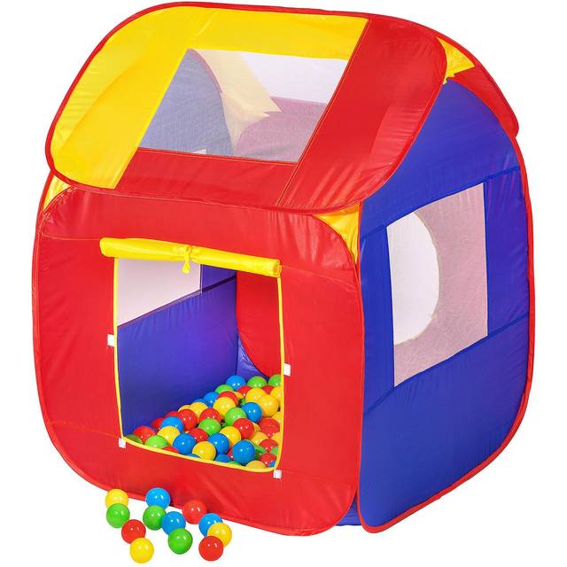Ball Pit & Play Tent - with 200 balls and a removable roof, easy to assemble, inc. transport bag, 86 x 84 x 102 cm - colourful