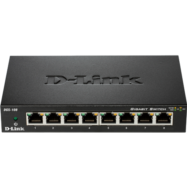 D-Link DGS-108GL Unmanaged Gigabit Ethernet (10/100/1000) Black