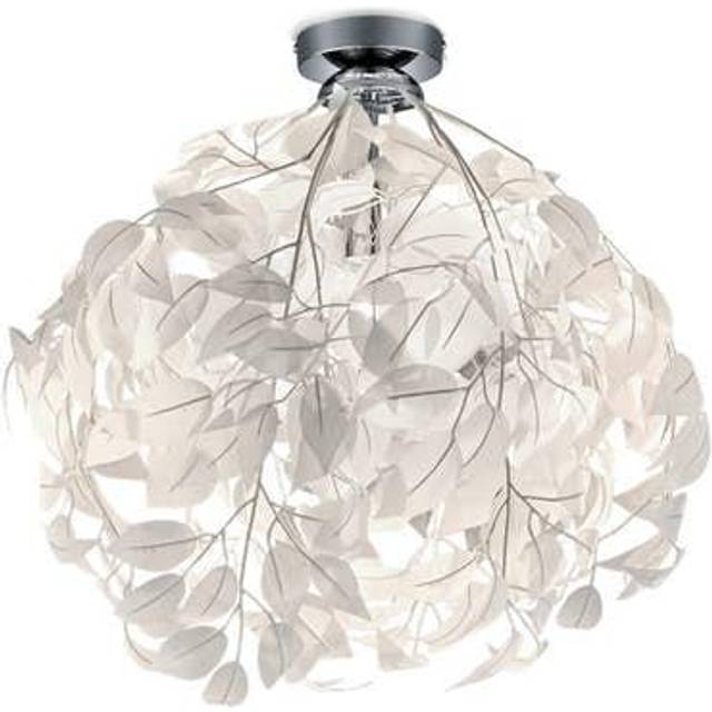 Reality Leuchten Taklampa Leavy R60461001, metall nickel matt, blad plast vit, exkl. 1x E27