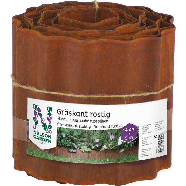 Nelson Garden Gräskant, rost, 14x500 cm