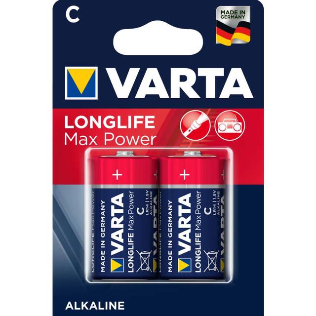 Varta Longlife Max Power C LR14 Alkaline Batteries | 2 Pack