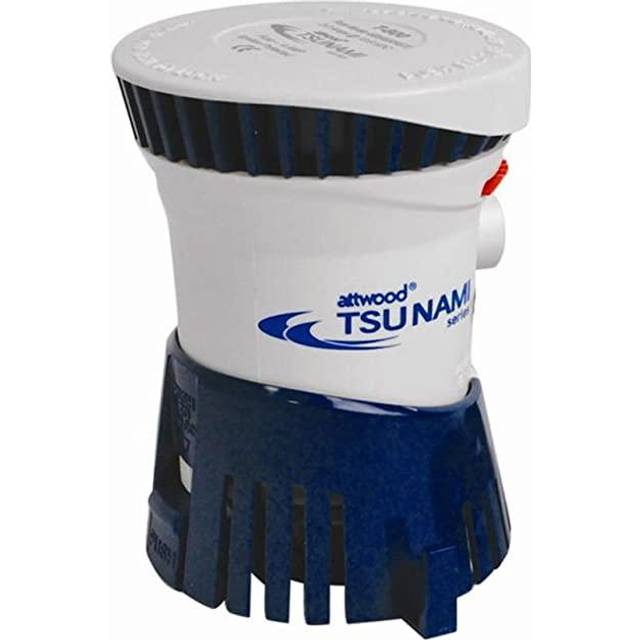 attwood Boating Accessories 4608-7 Tsunami T800 Bilge Pump, 800 GPH, 12-Volt, Barbed ?-Inch Diameter Outlet, 29-Inch Wire