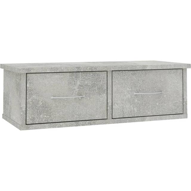 Vidaxl Wall-mounted Drawer Shelf Concrete Grey 60X26X18.5 Cm Engineered Wood, Grey