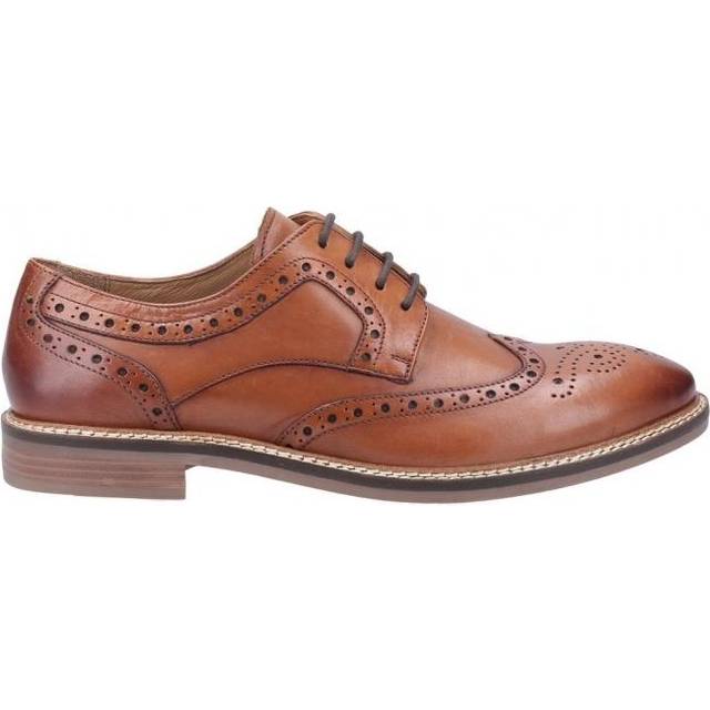 Hush puppies bryson mens brown wing tip brogue smart leather lace up shoes