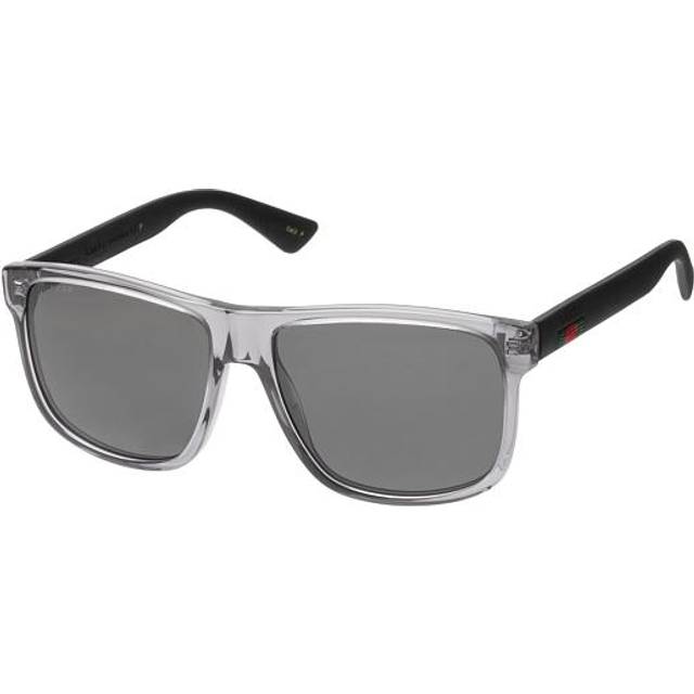 Gucci Grey Rectangular Polarized Mens Sunglasses GG0010S 004 58 (Dimension: 6.6000x5.5000x4.0000 inches)