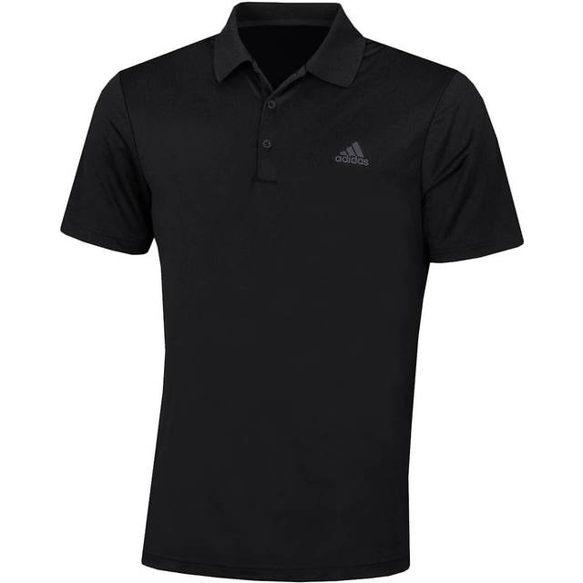 (M, Black) adidas Golf Mens 2021 Performance Left Chest Logo Stretch Soft Polo Shirt
