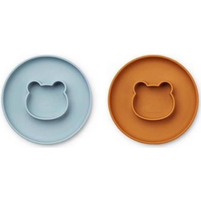 Liewood Gordon Tallrik 2-pack Mr Bear (Golden Caramel/Oat Mix)