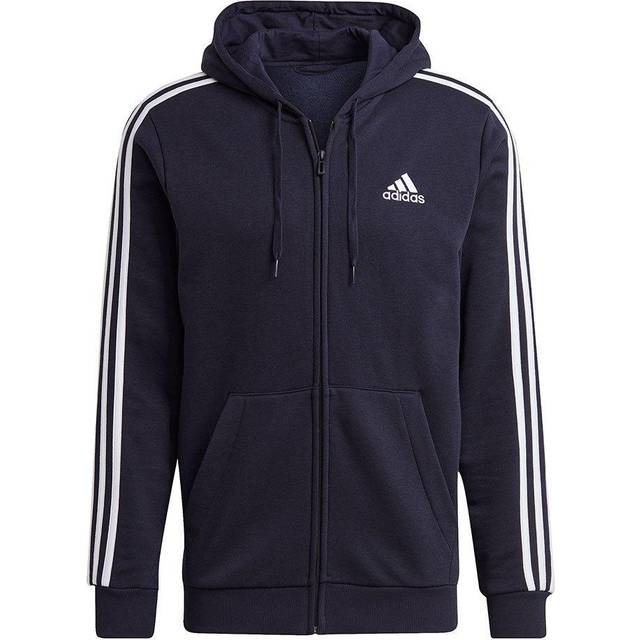 Essentials Fleece 3-Stripes Full-Zip Hoodie - Legend Ink