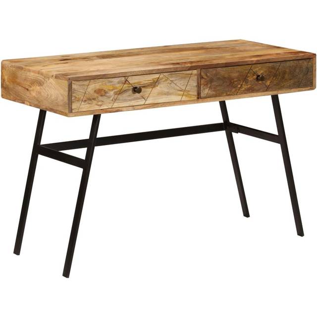Skrivbord med lådor massivt mangoträ 110x50x76 cm