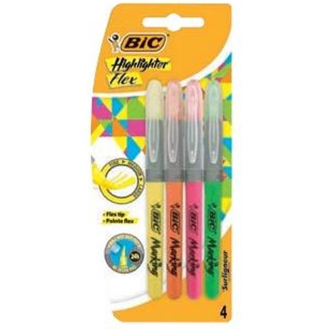 Bic Flex Brush Highlighters - Pack Of 4