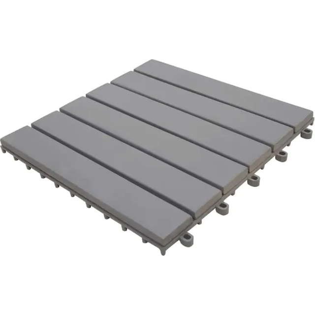vidaXL Decking Tiles 10 pcs Grey Wash 30x30 cm Solid Acacia Wood
