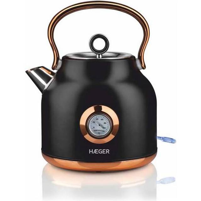 Haeger Art Deco svart vattenkokare och tekanna 2200 W (1,7 l)