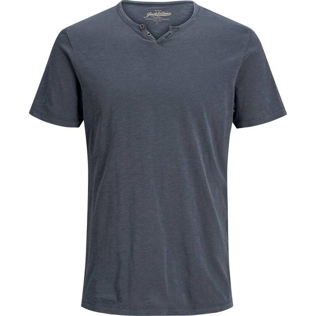 T-shirt Jack & Jones Split neck - Bleu