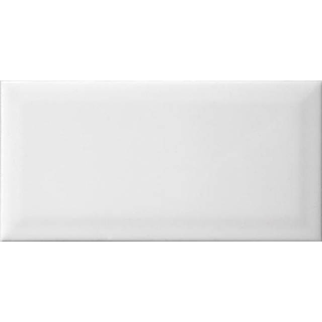 Wickes White Classic Metro Wall Tile Ceramic, Size: 200X100mm - Block Colour