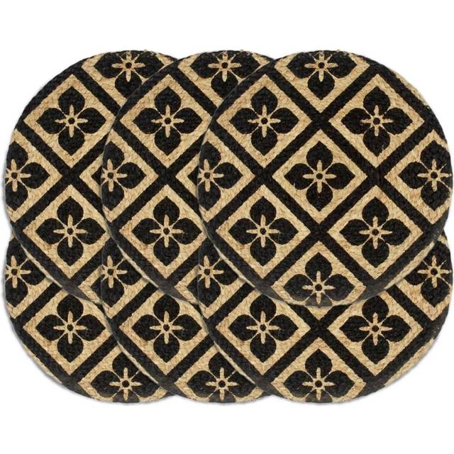 Bordstabletter 6 st vit 38 cm rund jute
