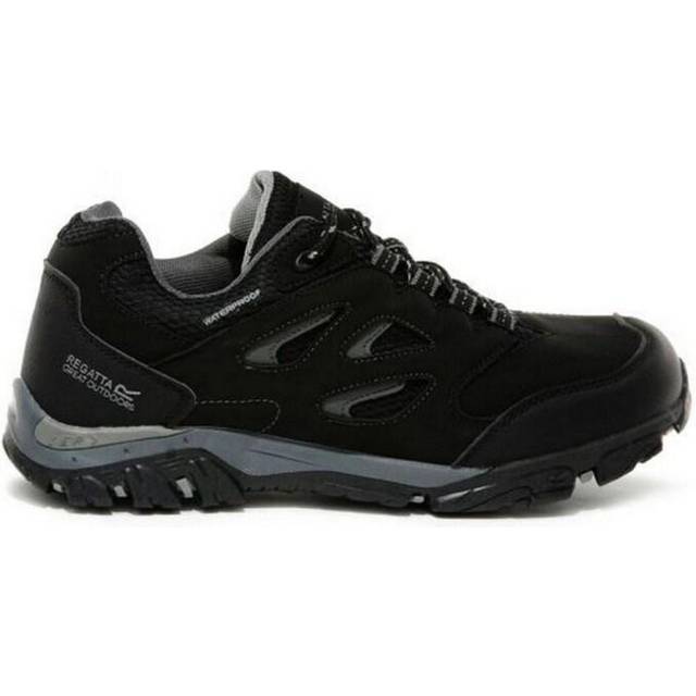 Regatta Kids Breathable Holcombe Waterproof Low Walking Shoes Black Granit, Size: UK Infant 12 - Uk Infant 12