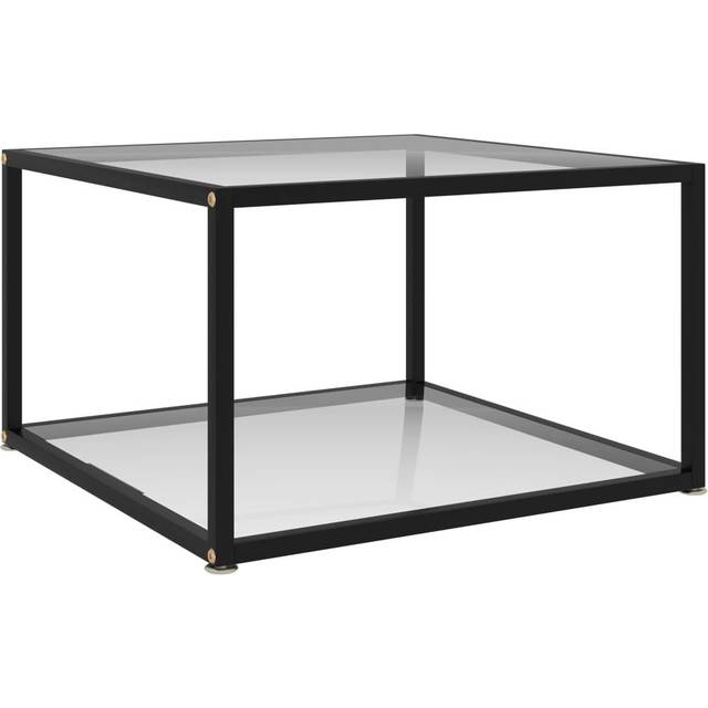 Soffbord svart 60x60x35 cm härdat glas