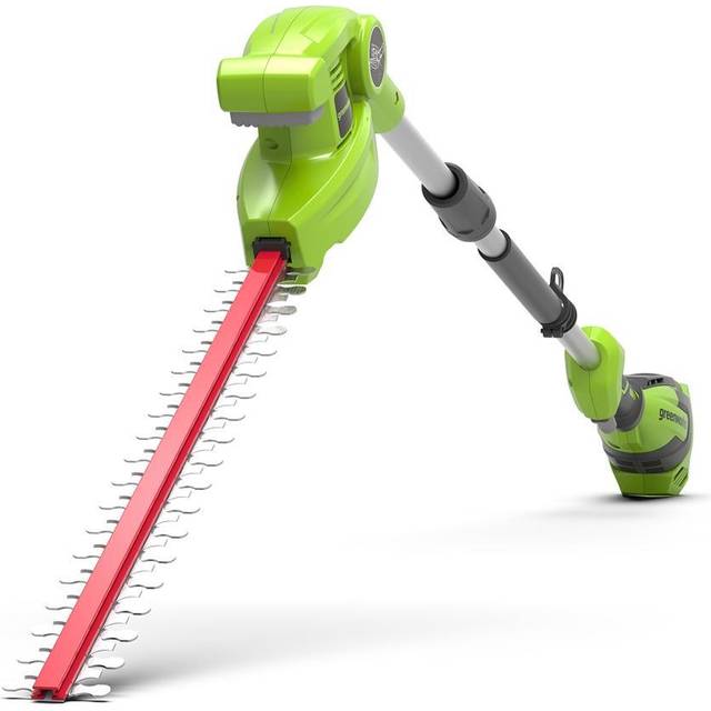 Greenworks Battery Telescopic Hedge Trimmer G40PHA (Li-Ion 40V 51 cm blade length 18 mm tooth spacing 3200 cuts/min 250 cm telescopic pole without