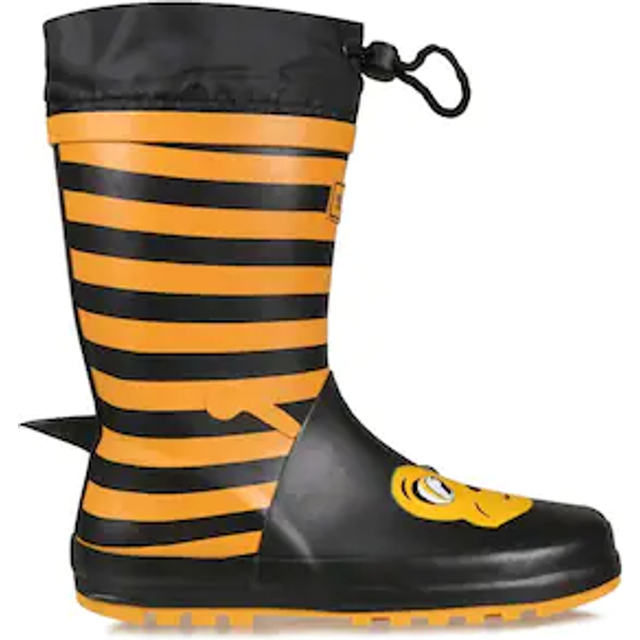 (2.5 UK Child, Yellow/Black Stripe) Dare 2B Childrens/Kids Mudplay Dinosaur Wellingtons
