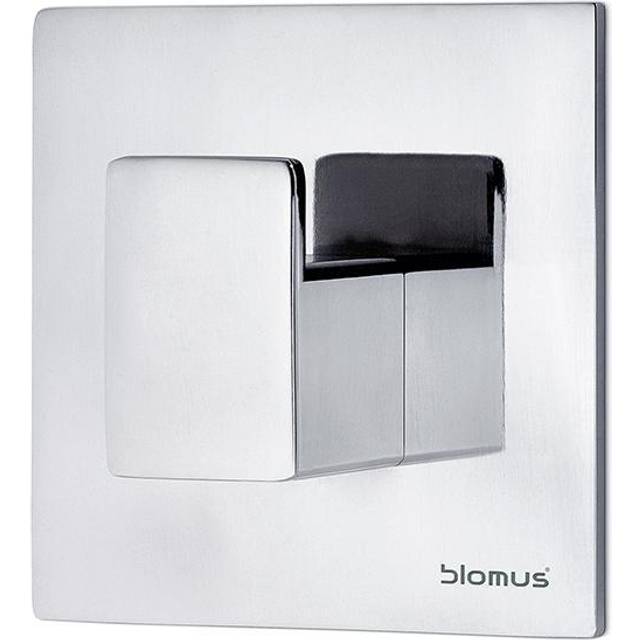 blomus -MENOTO- Väggkrok av polerat rostfritt stål, självhäftande, montering utan borrning, badrum, kök, klädkrok, handdukskrok, exklusiva badrumstillbehör (H / B/D: 2,6 x 6 x 6 cm, rostfritt stål, 68880)