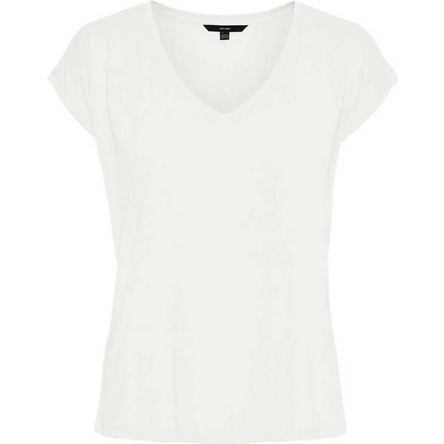 VERO MODA Vmfilli Ss V-Neck Tee Noos |Vit |M