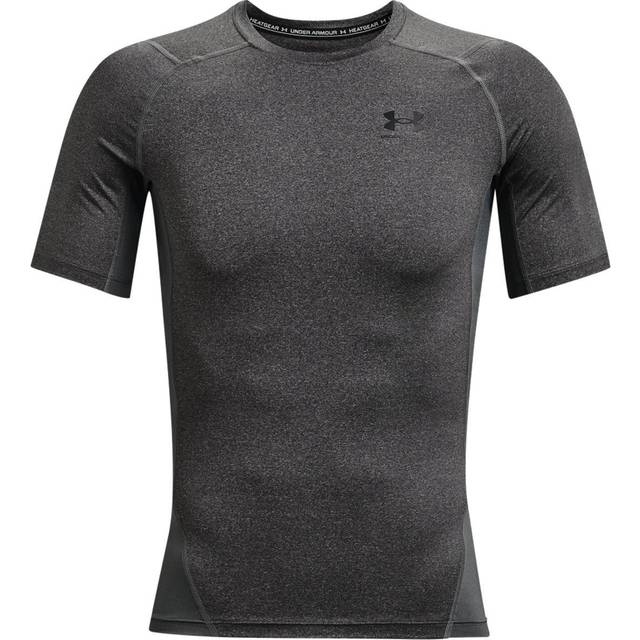 Under Armour Funktionsshirt, schnelltrocknendes T-Shirt mit Kompressionspassform, Carbon Heather / Black, S