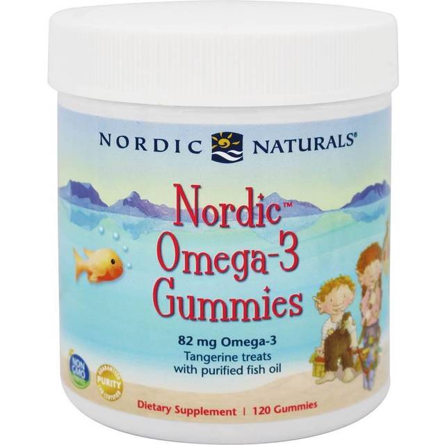 Nordic Naturals  Omega-3 Gummies  Ages 3+  Tangerine  120 Gummies