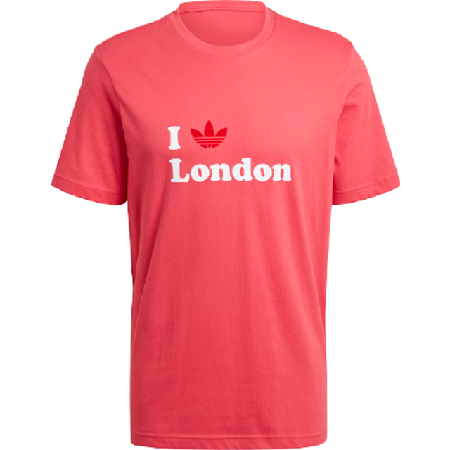 Adidas originals i love london t-shirt crew neck pink cotton sm 40" chest bnwts