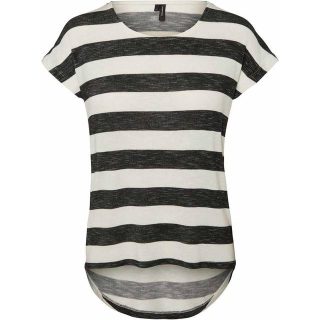 Tee shirt rayé manches courtes col rond stretch Femme VERO MODA XS vit