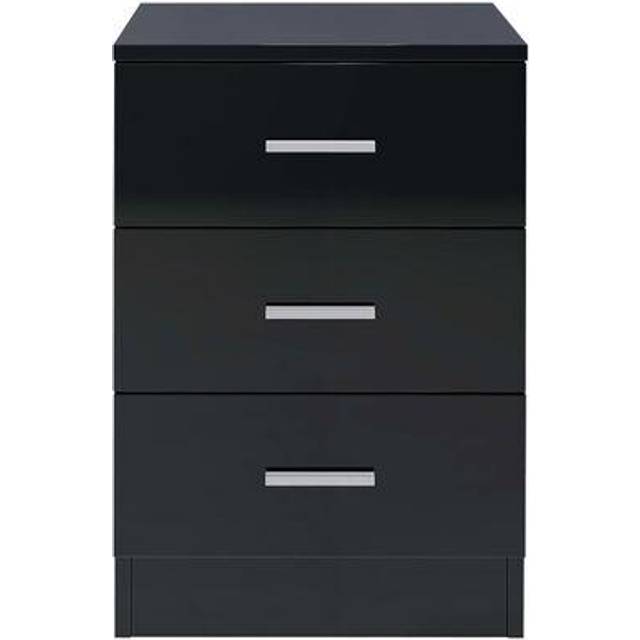 Vidaxl Bedside Cabinets 2 Pcs Black 38X35X56 Cm Engineered Wood - One Size