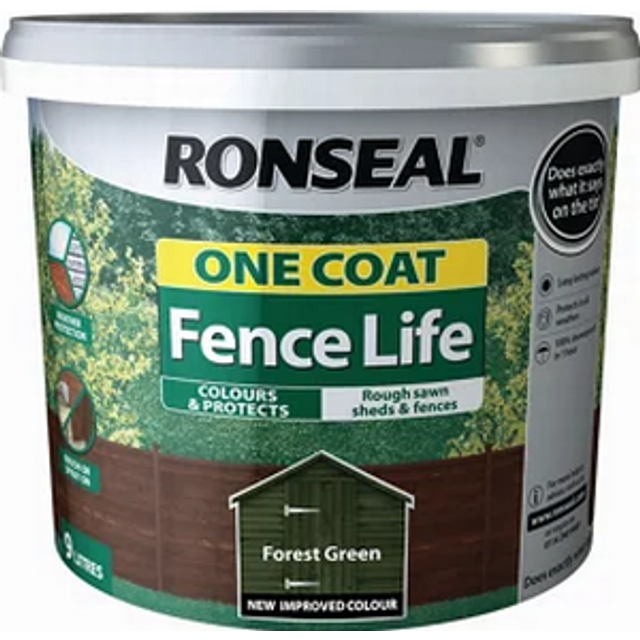 Ronseal 9L One Coat Fence Life Paint - Forest Green