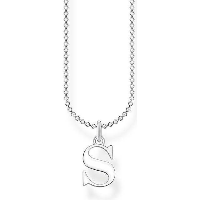 Thomas Sabo Damen Halskette Buchstabe S silber 925 Sterlingsilber, 38-45 cm Länge